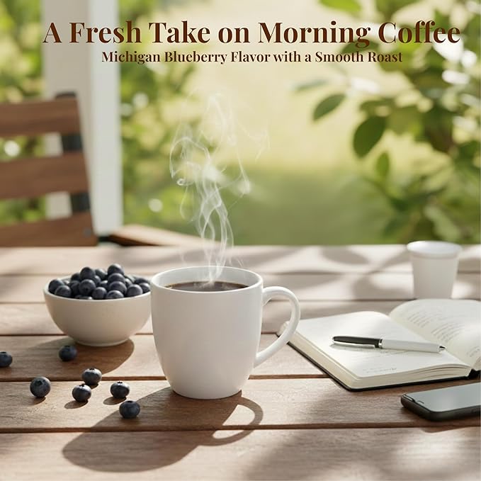 Sleepy Bear Coffee Pods Medium Roast Arabica Rich Flavor Michigan-Made Smooth &amp Sweet No Sugar Added 30ct Pods Compatible with Single-Serve Brewers (Michigan Blueberry Coffee)
