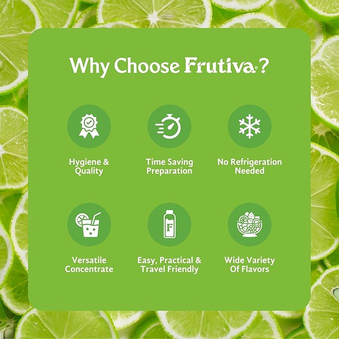 Frutiva Authentic Limonada Drink Mix | Made in Mexico with Cane Sugar | Aguas Frescas Concentrate Makes 2.6 Gallons Per Bottle | No High Fructose Corn Syrup | Perfect for Drinks Desserts &amp More |