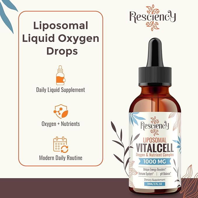 13-in-1 Liquid Oxygen Boost &amp Nutrient Supplement Liposomal Optimized-Delivery Blend with Trace Minerals Amino Acids CoQ10 B Vitamins &amp Fulvic Acid Daily Wellness Liquid Oxygen Drops 4 f