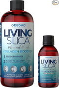 Orgono Living Silica Kit | Mineral-Based Collagen Booster Liquid &amp Concentrate Drops (Travel Size) | Vegan | Supports Joint &amp Bone Health Collagen &amp Elastin Production Glowing Skin.