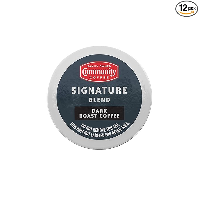 Community Coffee Signature Blend Dark Roast Single Serve K-Cup Compatible Coffee Pods Box of 18 Pods (Pack of 12)