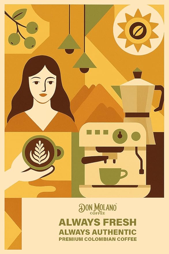 Don Molano Coffee Volcano Island Dark Roast 16oz - Premium Colombian Coffee Halal Certified - Rich bold and full bodied with a deep velvety smoothness and smokey sweetness with notes of Toasted Alm