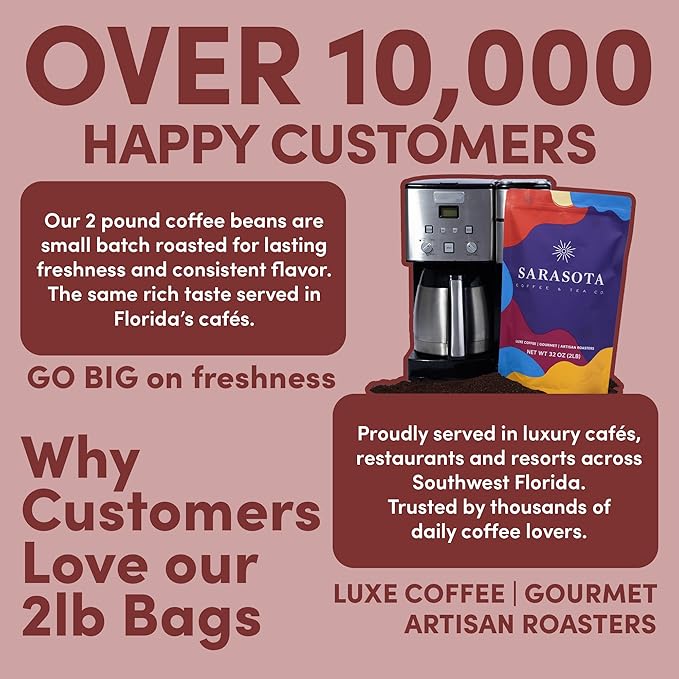 2 lb Hazelnut Whole Bean Coffee | Hazelnut Flavored Coffee Beans | Bulk Medium Roast Nutty Whole Bean | Specialty Grade | 32 oz