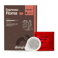Dongiò Caffè Espresso Roma - 50 Easy Serving Espresso Pods (ESE 44mm) – Med-Dark Roast Coffee (Intensity 7/10) - Roasted and Blended in Italy