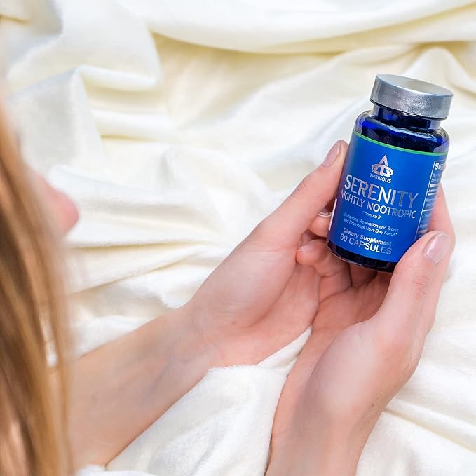 Thrivous Serenity Nightly Nootropic – Sleep &amp Relaxation Formula with KSM-66 Ashwagandha L-Theanine Magnesium Glycinate &amp Melatonin – 60 Vegan Capsules