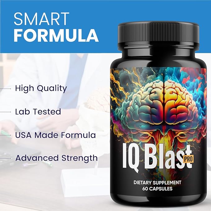 Official - IQblast Pro Supplement Capsules Brain Pills for Memory and Focus IQblastpro Blaster Premium Clarity Support Advanced Formula Reviews All Natural Ingredients (3)