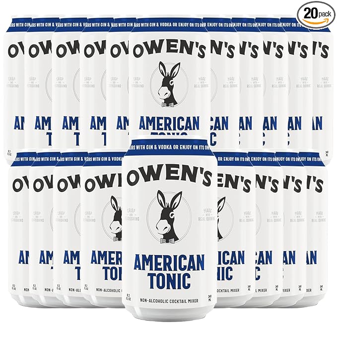 Owen’s Craft Mixers | American Tonic 20 Pack | Handcrafted in the USA with Premium Ingredients | Vegan &amp Gluten-Free Soda Mocktail and Cocktail Mixer