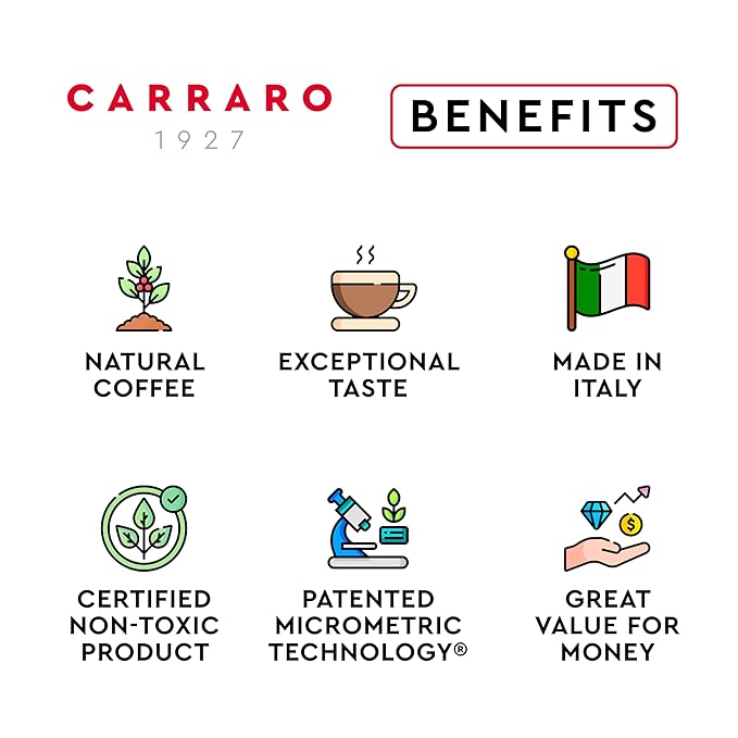CARRARO 1927 Ristretto - 100 Aluminum Espresso Pods Compatible with Nespresso Original line - Intensity 12/14 Dark Roast Espresso Capsules Made in Italy
