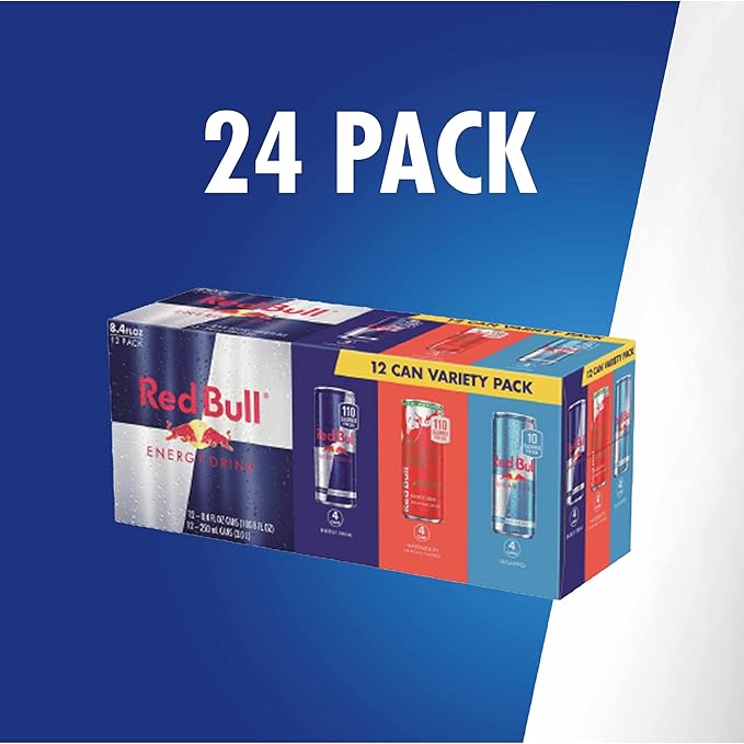 Red Bull Energy Drink Variety Pack Red Bull Sugarfree and Red Edition and Energy Drinks 8.4 Fl Oz 12 Cans (Pack of 2)
