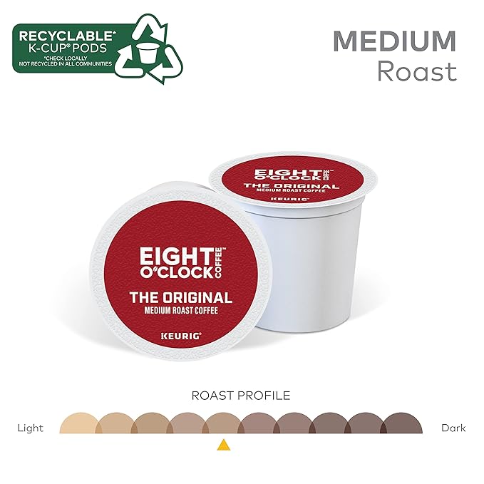 Eight O Clock The Original Single-Serve Keurig K-Cup Pods Medium Roast Coffee 120 Count (5 Boxes of 24 Pods)