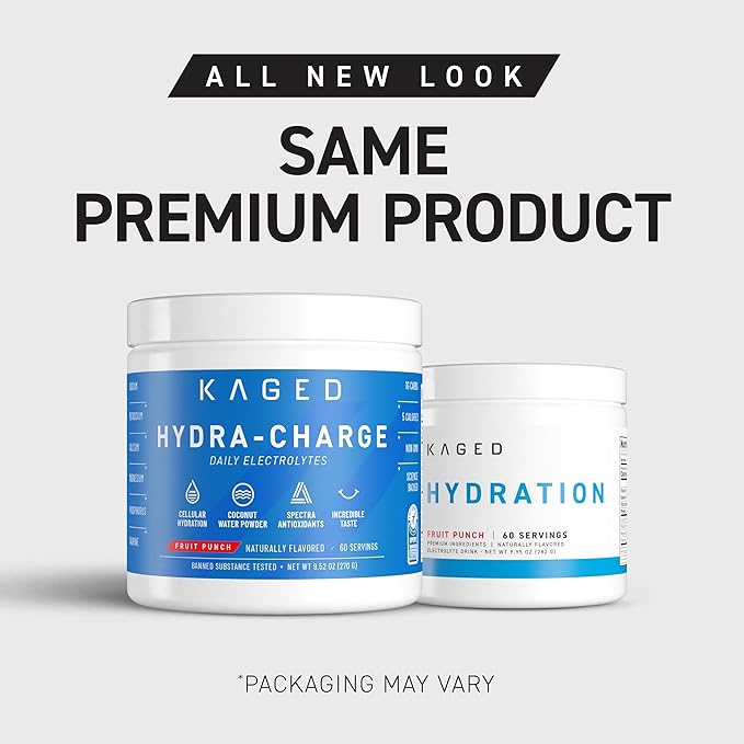 Kaged Hydration Drink Mix | Sugar Free | Tastes Amazing | 5 Key Electrolytes 60 Servings