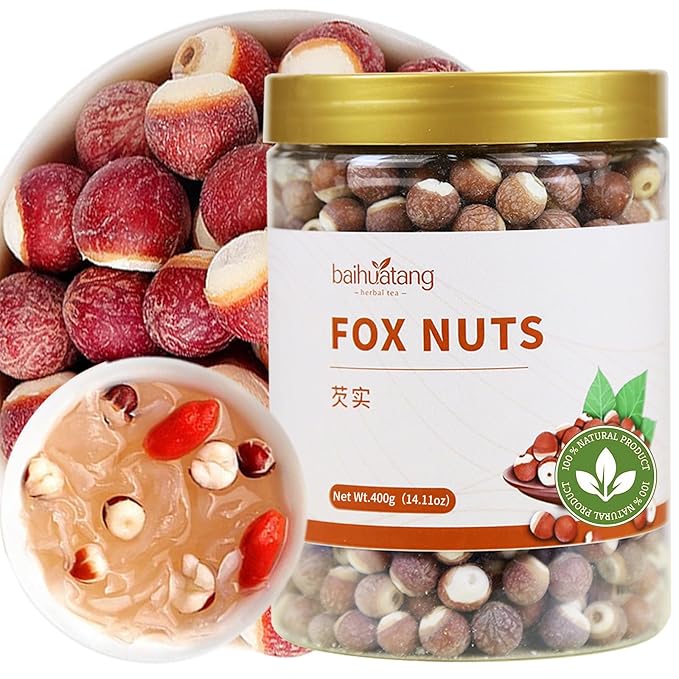 Baihuatang Natural Dried Gorgon Fruit Fox Nuts Gorgon Euryale Natural Gordon Euryale Seed 14.11oz/400g Qian Shi Removing Dampness 芡实 鸡头米 芡實
