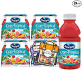 Ocean Spray Cran Tropical Fruit Juice Drink 10 fl oz Plastic Bottles 24 Pack + 2 Reusable Snack Bags by KOOL8SHOP Infinite Deals