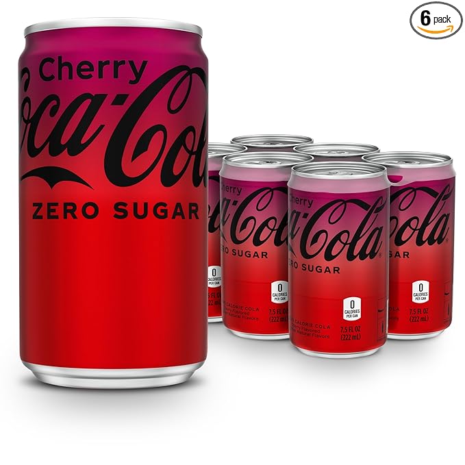 Coca-Cola Cherry Zero 7.5 Fl oz (Pack Of 6)