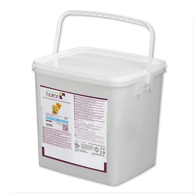 Passion Fruit Puree - Frozen - By Les Vergers Boiron - 100% Fruit - 22 lbs Pail - Kosher &amp Halal Certified