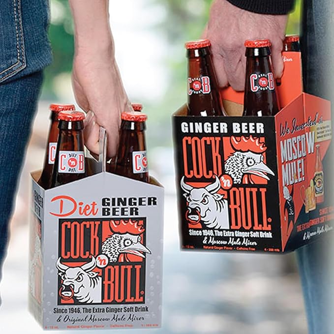 Cock-N-Bull Diet Ginger Beer 8/12 fl. oz. (355 ml) Glass Bottles (8-Pack)