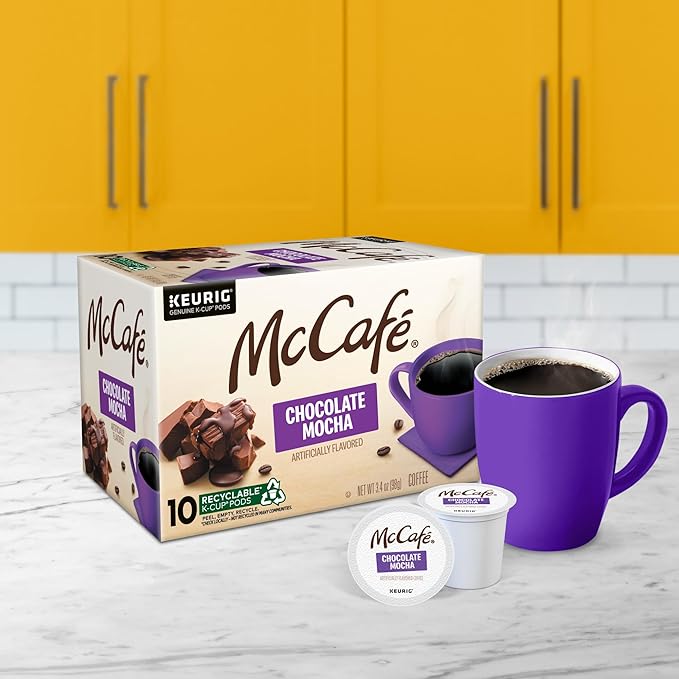 McCafe Chocolate Mocha Single Serve Coffee Keurig K-Cup Pods Flavored Coffee 60 Count (6 Packs of 10)