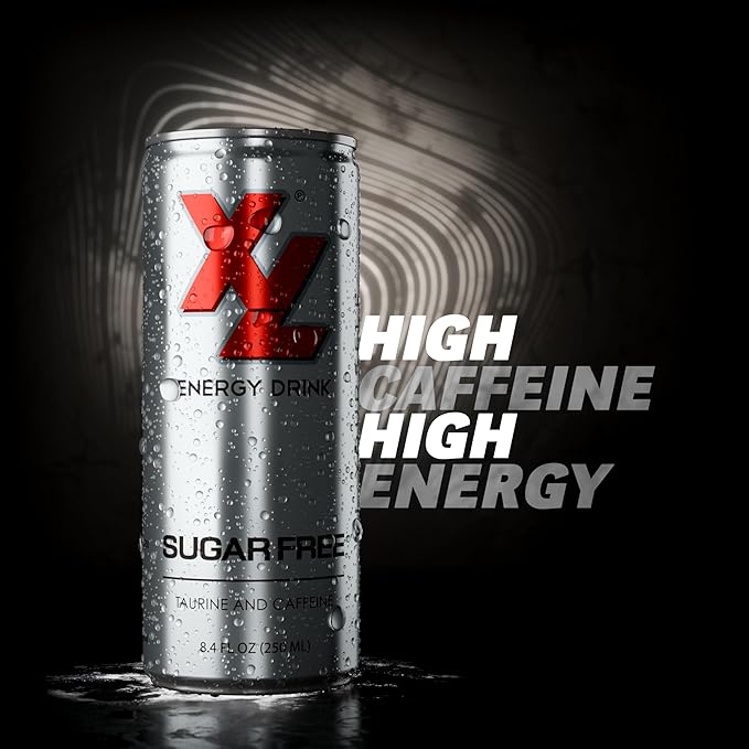 XL Energy Drinks Sugar Free Energy Drink 24 Pack with Caffeine plus Taurine &amp B Vitamins - Zero Sugar Energy Drinks - Low Calories Keto Friendly Drink - Sugarfree Drink 250 ml (8.4 Oz) Diet Energy