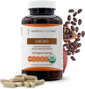 Secrets of the Tribe Cacao 120 Capsules 1000 mg USDA Organic Cacao (Theobroma Cacao) Dried Raw Beans (120 Capsules)