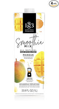 1883 Maison Routin Mango Smoothie Mix - No-Sugar-Added Shelf Stable 100% Juice Vegan Gluten-Free 4 Pack of 1 Liter