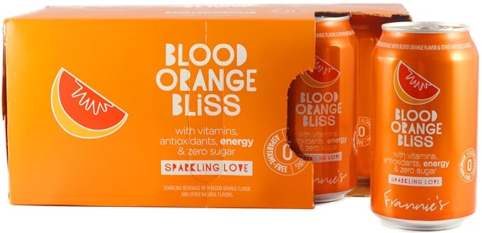 AmishTastes Frannie’s Blood Orange Bliss Sparkling Beverage Protected With High-Density Foam 12 Oz. (Pack of 8)