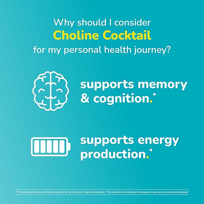 Twinlab Choline Cocktail - Brain Health Support - Energy Supplement for Men &amp Women - 13.33 oz