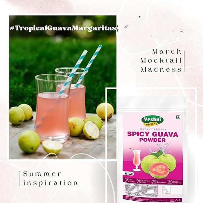 Yeshvi NATURAL Aam Panna Powder &amp Spicy Guava Powder With Kokum Jamun Fruit Juice Powder Combo Pack Instant Drink Mix Powder Easy to Make Beverage 300gm