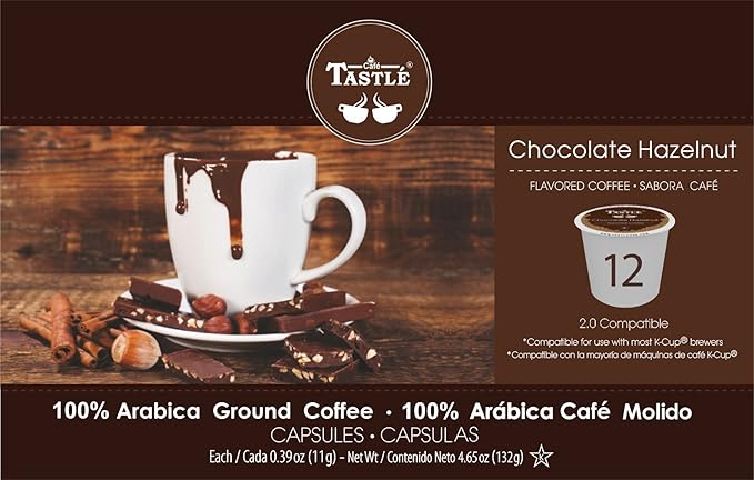Cafe Tastlé Chocolate Hazelnut Single Serve Coffee 72 Count (Pack of 6)