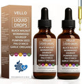 Vello Black Walnut Wormwood Gut Cleanse Wormwood Black Walnut Clove Drops with Garlic Oregano Soursop Pau D'arco Pumpkin Seed Extracts Support Gut &amp Digestion Balance Improve Energy (2)