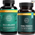 Primal Harvest Probiotics &amp Multi Collagen Supplements for Women and Men Pre and Probiotics with 31 Billion CFU and Collagen Peptides Pills Bundle