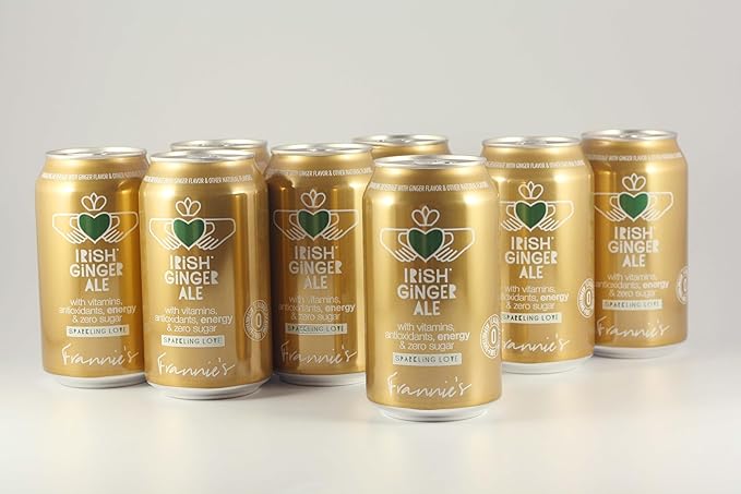KauffmanTreats Frannie Sparkling Beverage- Zero Calories &amp Sugar Aspertame Free: 24-Ct Case 12 Oz. Cans (Irish Ginger Ale)