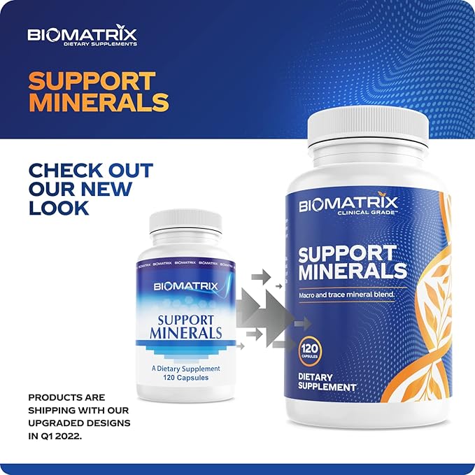 BioMatrix Mineral Supplement for Men and Women Chelated Minerals | Iron-Free Calcium Magnesium Copper Zinc Vitamin D Iodine | Veggie Caps 30-Day Supply