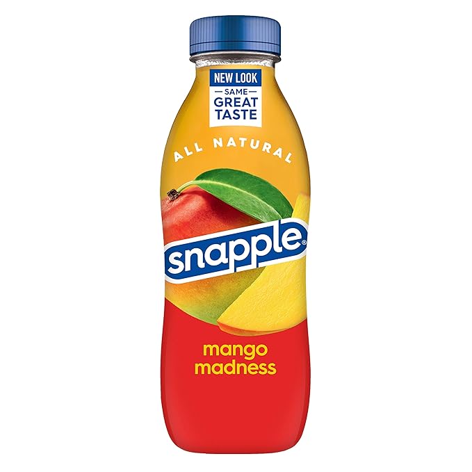 Snapple Mango Madness Flavored Juice Drink 16 fl oz recycled plastic bottle Pack of 12