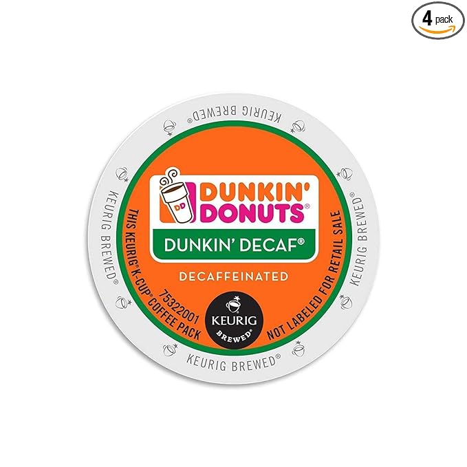 Dunkin' Donuts Decaf Coffee K-Cups 24 count/box - Pack 0f 4(total 96 count)