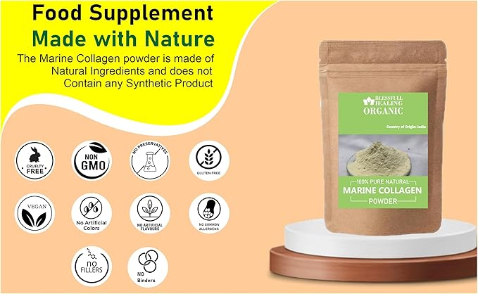 Organic Marine Collagen Powder 100% Pure Natural 200 Gram / 7.05 oz