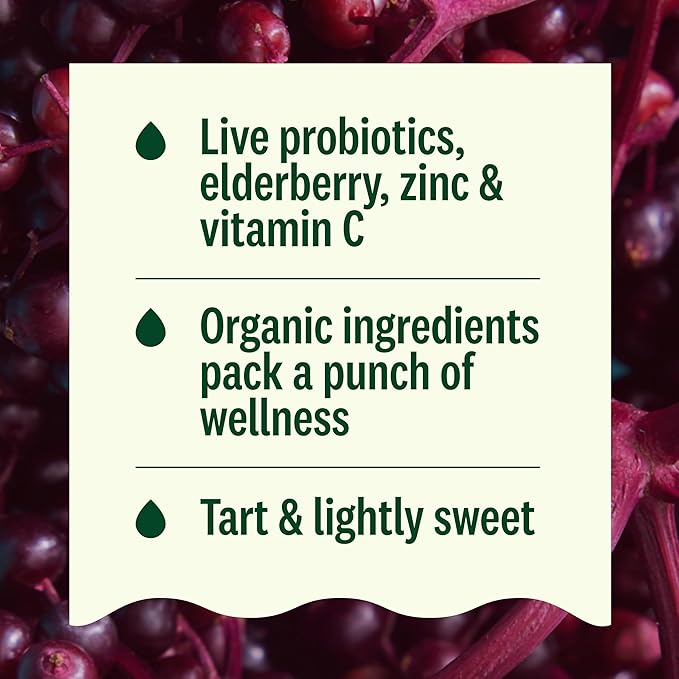 Suja Organic Immunity Elderberry Shot (60 Pack) with Turmeric and Ginger | Immunity Boost &amp Support | Functional Shots | Cold-Pressed Juice with Live Probiotics | Plant-Based &amp Gluten-Free
