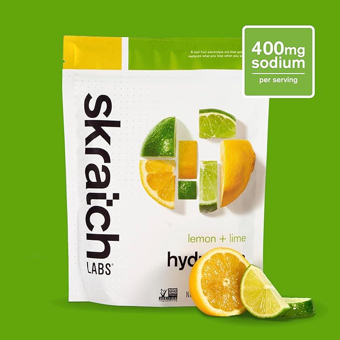 Skratch Labs Hydration Sports Drink Mix – Real‑Fruit Electrolyte Powder for Fast Hydration &amp Endurance | Lemon &amp Lime | 20 Servings | Vegan Non‑GMO Clean Ingredients