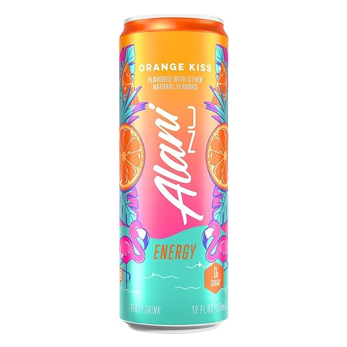New Alani Energy Drinks Blue Slush Orange Kiss Cherry Twist New Flavors Variety Pack Sugar-Free Low-Calorie 200mg Caffeine Energy Boost Drinks 12 fl oz (Pack of 6)