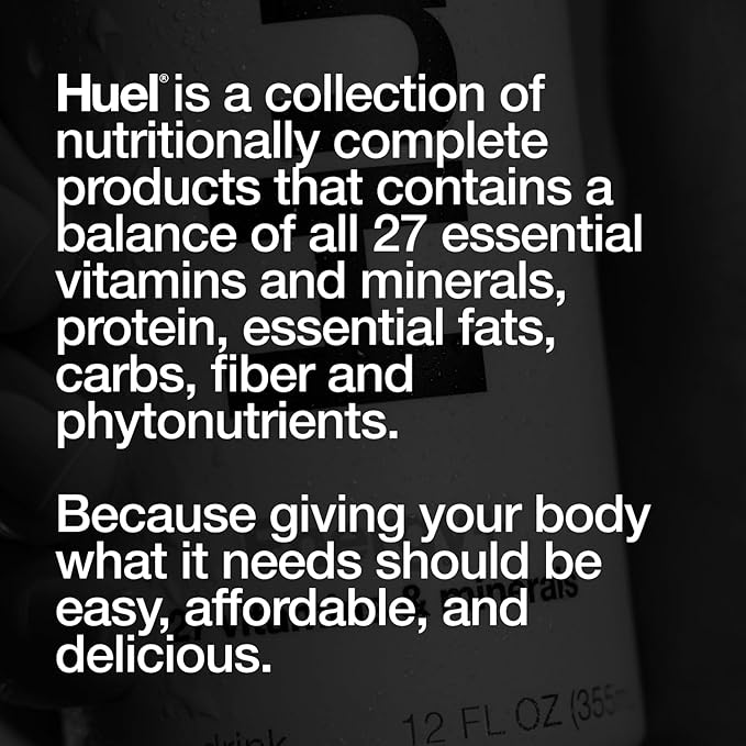 Huel Energy+ | Watermelon Energy Drink | Refreshing Plant-Based Drink with Real Fruit | 200mg of Caffeine and 27 Vitamins &amp Minerals | 35 Calories per 12 FL Oz 12 Pack