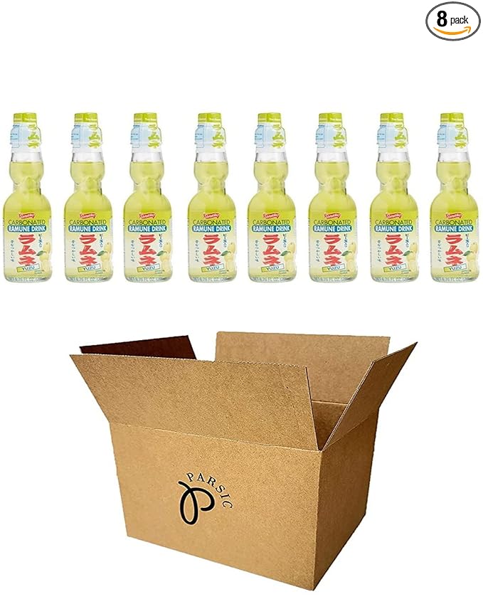 RAMUNE Japanese Soft Drink multi-pack 8 Bottles 6.76 Fluid Ounce (Yuzu)