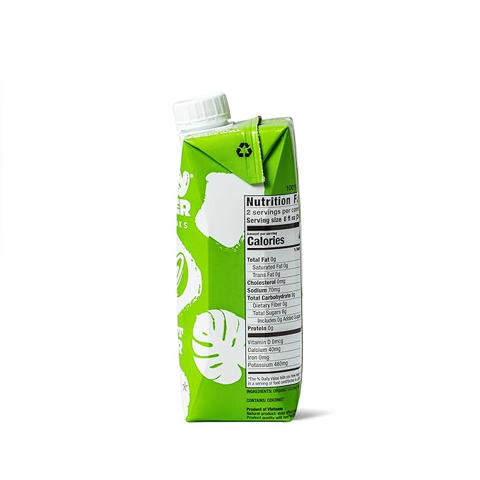 Groovy Glacier Coconut Water - Premium Quality Coconut Water - 16.9 Fl Oz - Pack of 12
