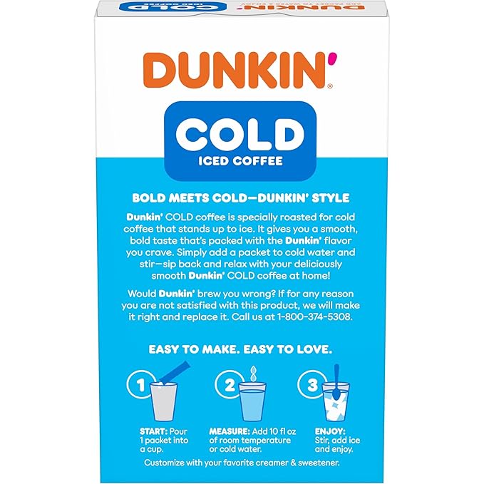 Dunkin' Cold Coffee Packet 1.02 oz. 6/Box (8133401632) (Pack of 3)