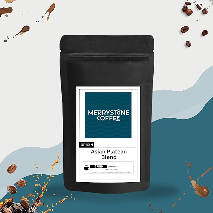Merrystone Asian Plateau Blend Coffee Medium-Dark Roast Roasted to Order 5 Lb Standard Grind