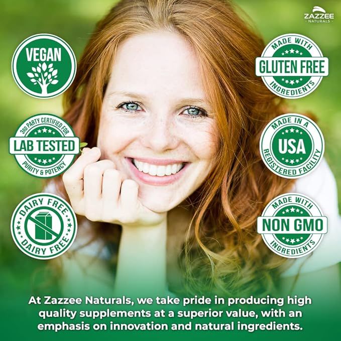Zazzee Extra Strength 13/16 Beta Glucans 1000 mg 100% Concentrated 90 Vegan Capsules Supports a Healthy Immune System 100% Vegetarian All-Natural and Non-GMO