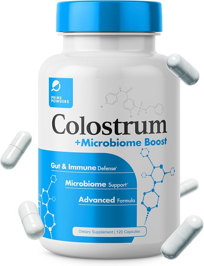 Colostrum Capsules | Grass-Fed Bovine Colostrum with Akkermansia Probiotic 1B AFU | Microbiome &amp Gut Support | High IgG Advanced Formula | 120 Capsules