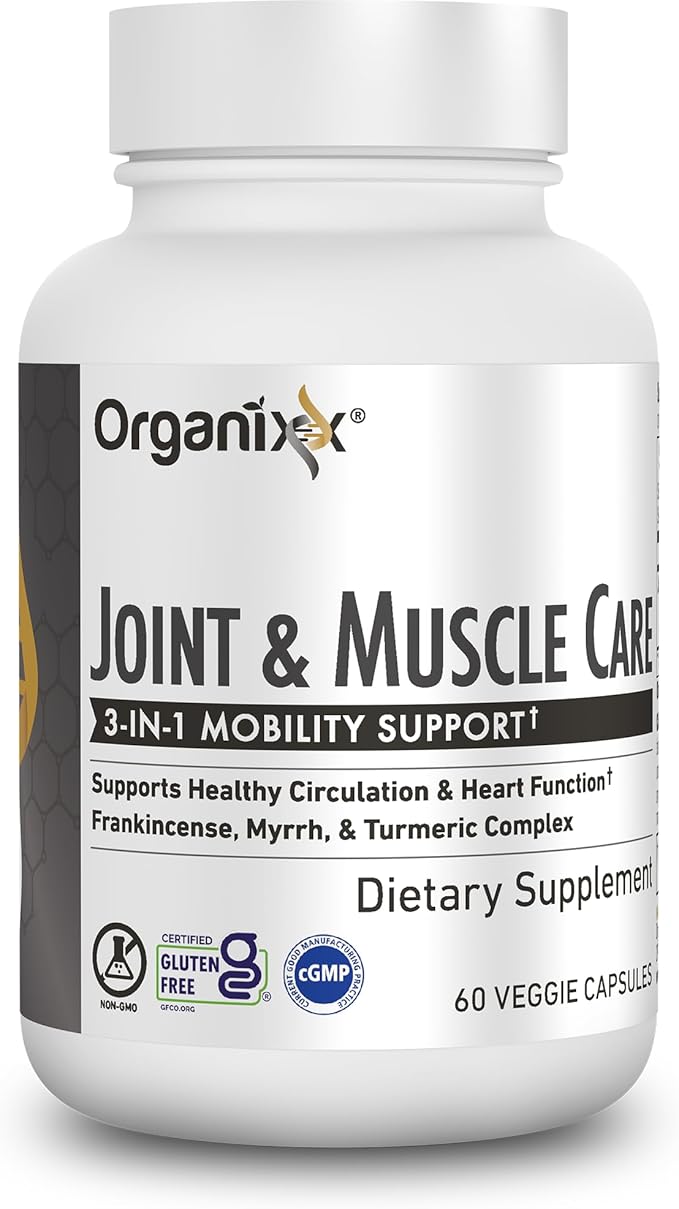 Organixx Clean Sourced Collagens (30 Serv) &amp Joint &amp Muscle Care (60 Caps) Bundle Collagen Protein plus Organic Turmeric Frankincense &amp Myrrh Supports Joint Skin Hair &amp Immune Hea
