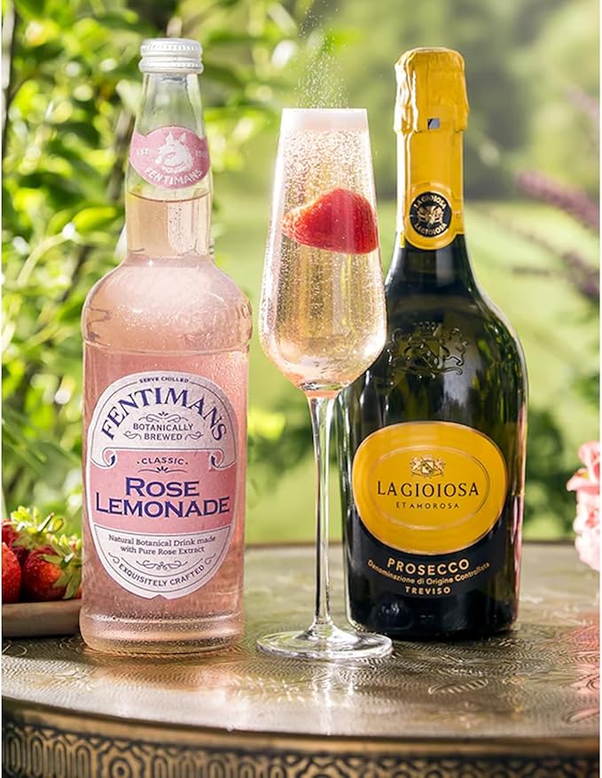 Fentimans Botanically Brewed Classic Rose Lemonade Sparkling Soda 9.3 fl oz Bottles – Premium Craft Soda/Mixer for Cocktails &amp Refreshing Drinks