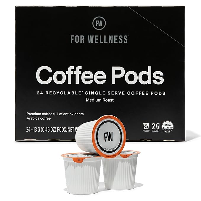 For Wellness Arabica Coffee Pods (24 Pods Medium Roast) – Pair With The Good Stuff to Supercharge Your Coffee