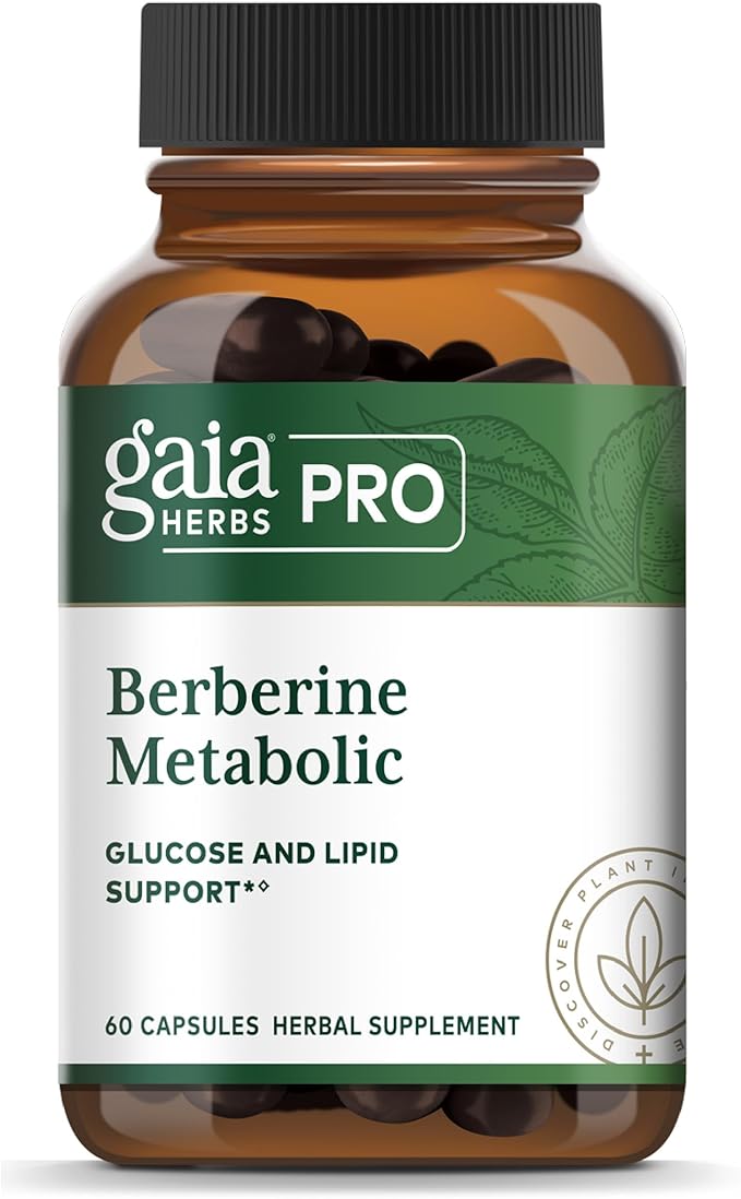 GAIA HERBS PRO Berberine Metabolic - Supplement Supplement with Berberine HCI - Vegan Gluten-Free Soy-Free - 60 Capsules (60 Servings)