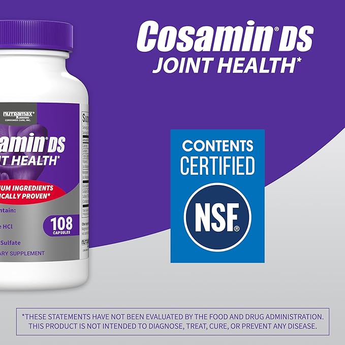 Nutramax Laboratories Cosamin® DS Joint Health Supplement with Glucosamine &amp Chondroitin for Adult Men &amp Women Joint Supplement 108 Capsules